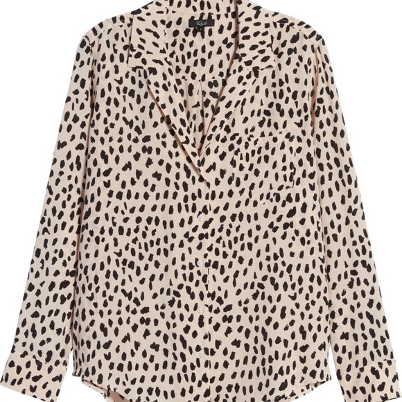 Rails spot pattern silk button up shirt sz M - Picture 2 of 4